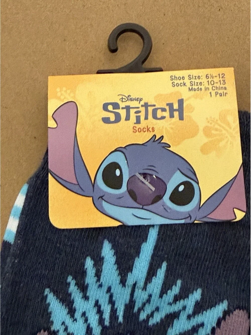 Disney Stitch Socks 2 Pairs Sock Size 10-13 Crew Socks